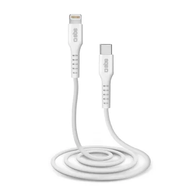 SBS - Kábel USB-C/MFI Lightning, 18 W, 2 m, biela