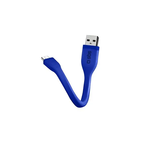SBS - Kábel USB-A/Micro USB, 5 W, Mini, 12 cm, modrá