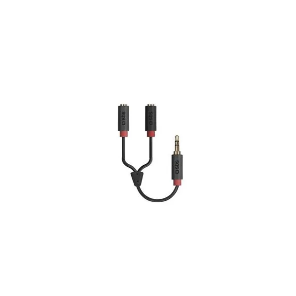 SBS - Audio rozbočovací kábel 3.5mm jack, červená