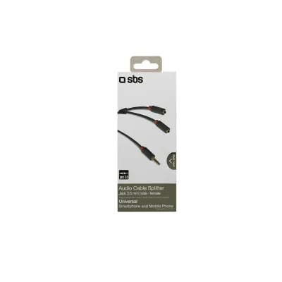 SBS - Audio rozbočovací kábel 3.5mm jack, červená