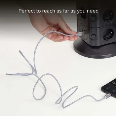 SBS - Kábel USB-C/USB-A, 18 W, opletený, 1,5 m, strieborná