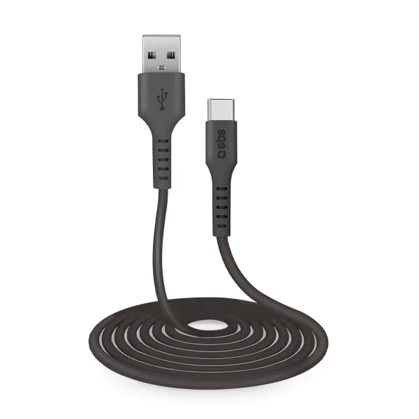 SBS - Kábel USB-C/USB-A, 18 W, 3 m, čierna