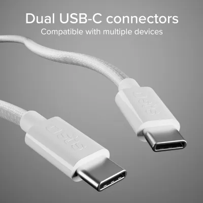 SBS - Rozdeľovací kábel 3x USB-C, 60 W, 1,5 m, biela