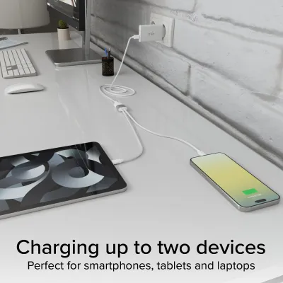 SBS - Rozdeľovací kábel 3x USB-C, 60 W, 1,5 m, biela