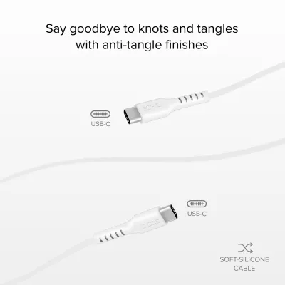 SBS - Kábel USB-C/USB-C, 25 W, 2 m, biela