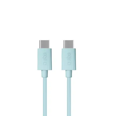 SBS - Kábel Eco USB-C/USB-C, 60 W, 1,5 m, svetlá modrá