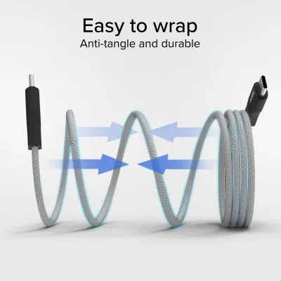 SBS - Kábel USB-C/USB-C, 60 W, magnetický, 1 m, šedá