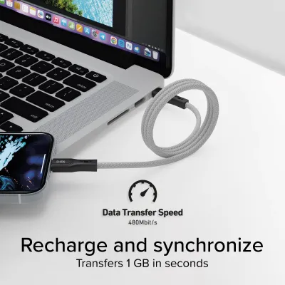 SBS - Kábel USB-C/USB-C, 60 W, magnetický, 1 m, šedá