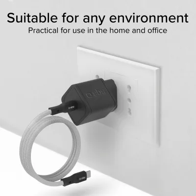 SBS - Kábel USB-C/USB-C, 60 W, magnetický, 1 m, šedá