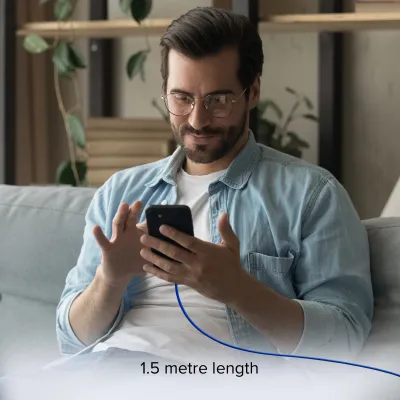 SBS - Kábel USB-C/USB-C, 60 W, Power Delivery, 1,5 m, modrá