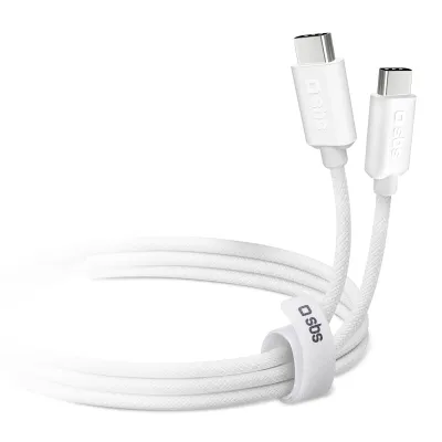 SBS - Kábel USB-C/USB-C, 60 W, Power Delivery, opletený, 1,5 m, šedá
