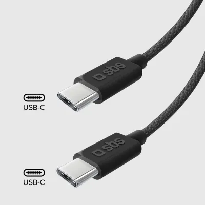 SBS - Kábel USB-C/USB-C, 60 W, Power Delivery, 1,5 m, čierna