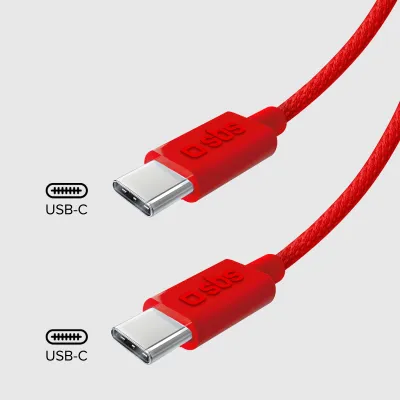 SBS - Kábel USB-C/USB-C, 60 W, Power Delivery, 1,5 m, červená