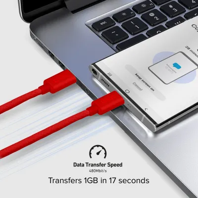 SBS - Kábel USB-C/USB-C, 60 W, Power Delivery, 1,5 m, červená