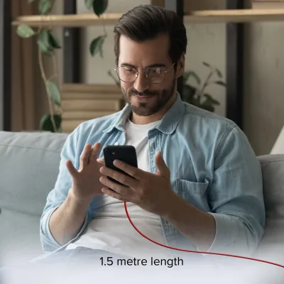 SBS - Kábel USB-C/USB-C, 60 W, Power Delivery, 1,5 m, červená