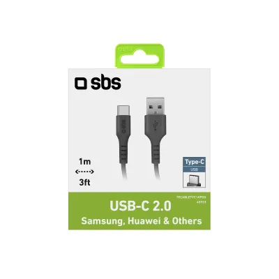 SBS - Kábel USB-C/USB-A, 18 W, 1 m, čierna