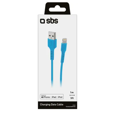 SBS - Kábel USB-A/MFI Lightning, 10 W, 1 m, svetlá modrá