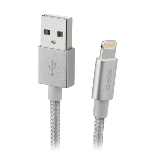 SBS - Kábel USB-A/MFI Lightning, 10 W, 1 m, strieborná