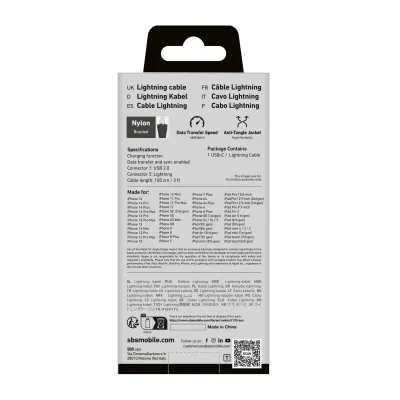 SBS - Kábel USB-A/MFI Lightning, 10 W, 1 m, strieborná