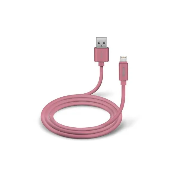 SBS - Kábel USB-A/MFI Lightning, Polo, silikónový 10 W, 1 m, ružová