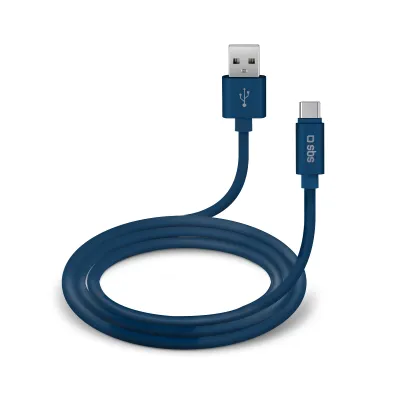 SBS - Kábel Polo USB-C/USB-A, 18 W, Polo, silikónový, 1 m, modrá