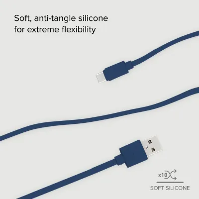 SBS - Kábel Polo USB-C/USB-A, 18 W, Polo, silikónový, 1 m, modrá