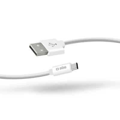 SBS - Kábel Polo USB-C/USB-A, 18 W, Polo, silikónový, 1 m, biela