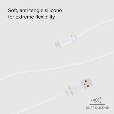 SBS - Kábel Polo USB-C/USB-A, 18 W, Polo, silikónový, 1 m, biela