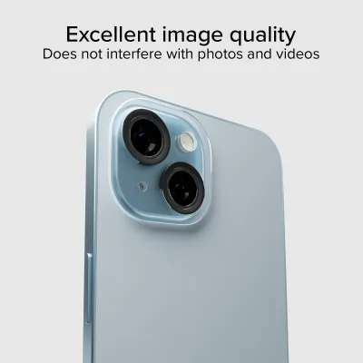 SBS - Ochranný kryt objektívu pre iPhone 15/15 Plus, čierna
