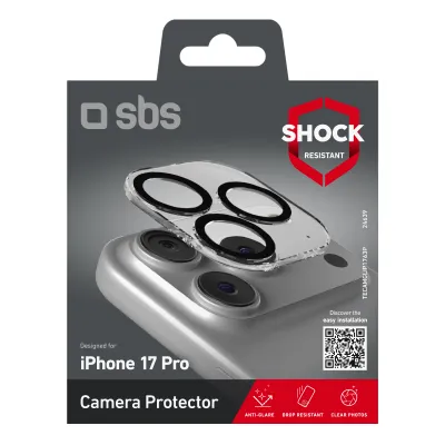 SBS - Ochranný kryt objektívu pre iPhone 17 Pro, čierna