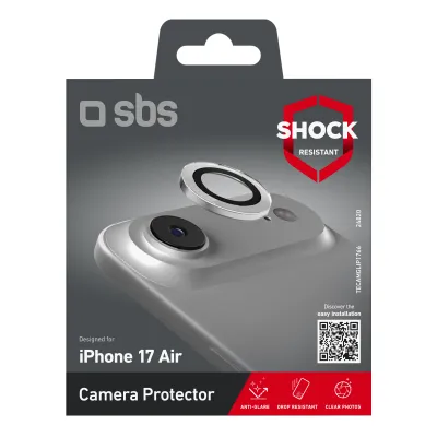 SBS - Ochranný kryt objektívu pre iPhone 17 Air, čierna