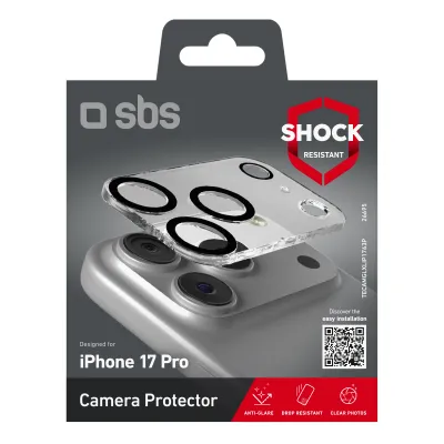 SBS - Ochranný kryt objektívu Full pre iPhone 17 Pro, čierna