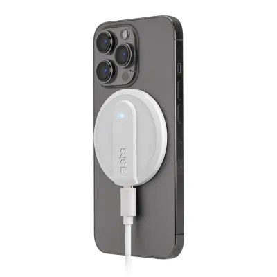 SBS - Magnetická bezdrôtová nabíjačka MagSafe, 10 W, biela