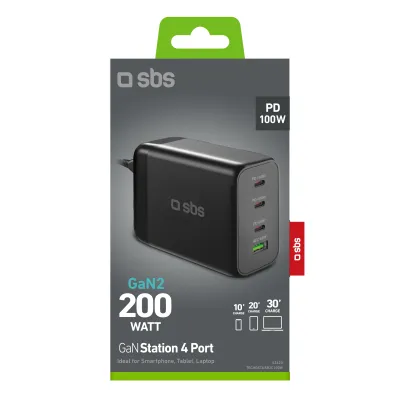 SBS - Nabíjacia stanica 200 W GaN, PD, čierna