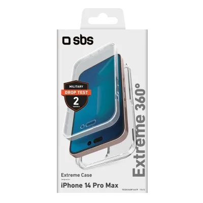 SBS - Puzdro 360 pre iPhone 14 Pro Max, transparentná