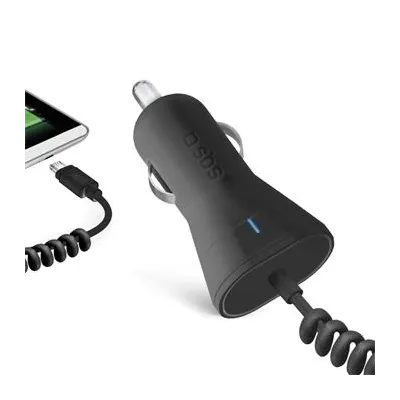 SBS - Autonabíjačka Micro-USB, 2,1 A, 12/24V, čierna