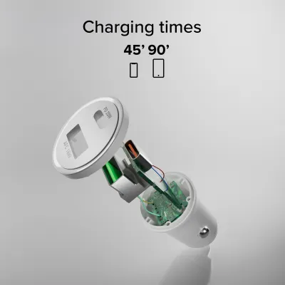 SBS - Autonabíjačka USB-C PD 20 W/USB-A AFC 18 W, biela