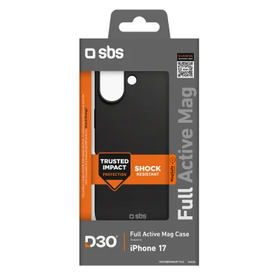 SBS - Puzdro Full Active D3O s MagSafe pre iPhone 17, čierna