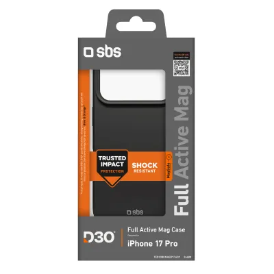 SBS - Puzdro Full Active D3O s MagSafe pre iPhone 17 Pro, čierna