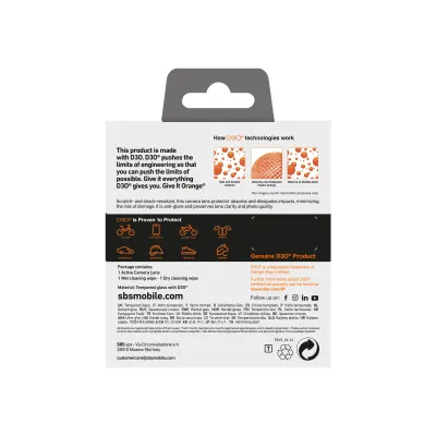 SBS - Ochranný kryt objektívu Active s D3O pre iPhone 16/16 Plus, čierna