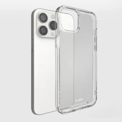 SBS - Puzdro Extrema Active D3O pre iPhone 15 Pro, transparentná