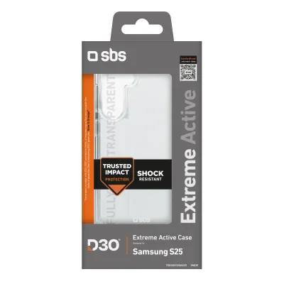 SBS - Puzdro Extrema Active D3O pre Samsung Galaxy S25, transparentná