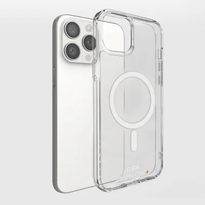 SBS - Puzdro Extreme Mag D3O s MagSafe pre iPhone 16 Pro Max, transparentná