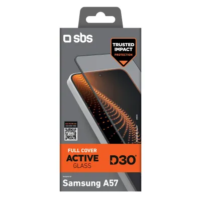 SBS - Tvrdené sklo Active Full Cover D3O pre Samsung Galaxy A57, číra