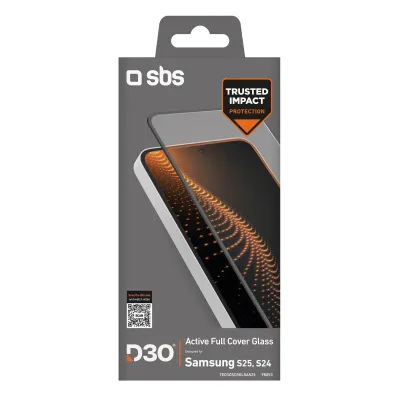 SBS - Tvrdené sklo Active Full Cover D3O pre Samsung Galaxy S25/S24, číra