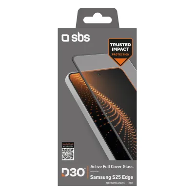 SBS - Tvrdené sklo Active Full Cover D3O pre Samsung Galaxy S25 Edge, číra