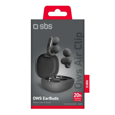 SBS - Bezdrôtové slúchadlá OWS Air Clip, čierna
