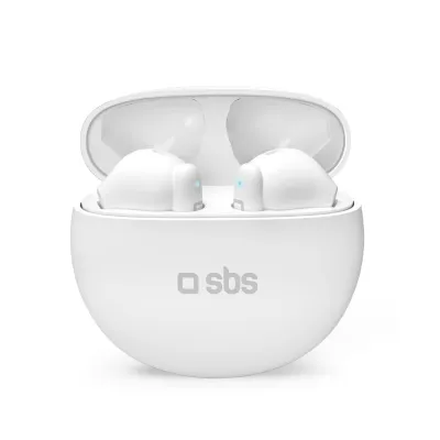 SBS - Bezdrôtové slúchadlá TWS Twin Pure Drops s nabíjacím puzdrom 380 mAh, biela