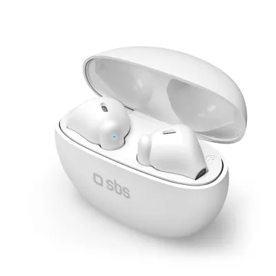 SBS - Bezdrôtové slúchadlá TWS Twin Pure Drops s nabíjacím puzdrom 380 mAh, biela