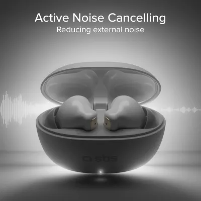 SBS - Bezdrôtové slúchadlá TWS AI SmarBuds, biela